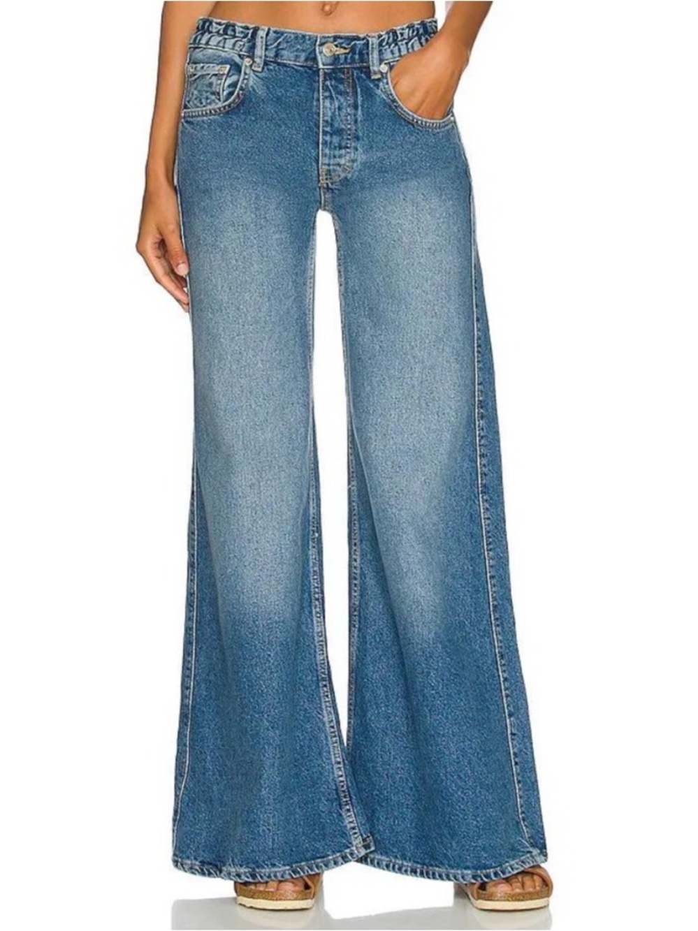 NWT We The Free Lovefool Low Rise Jean In Blue Jade Size 25